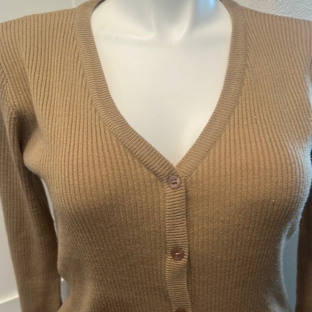 Tan Long Sleeve Button Down Duster - image 3